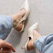 Vaghessa Alvara Bej Slingback Arka Açık Lastikli