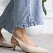 Vaghessa Alvara Bej Slingback Arka Açık Lastikli