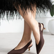 Vaghessa Zenya Bordo Arka Açık Kalın Lastikli Slingback