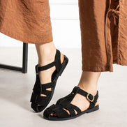 Vaghessa Riva Siyah Süet Sandalet