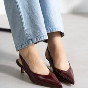 Vaghessa Alvara Bordo Slingback Arka Açık Lastikli