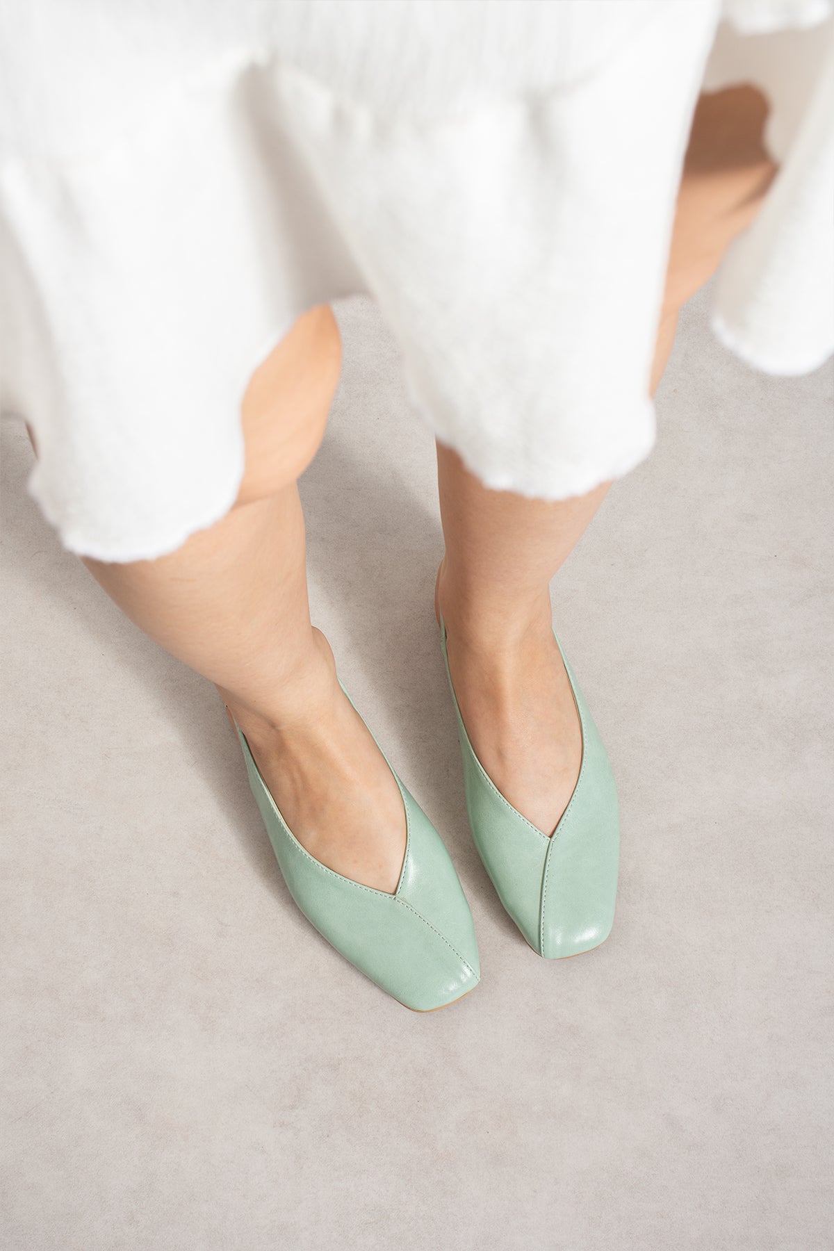 Vaghessa Lumira Yeşil ( Mint- Su YEŞİLİ ) Slingback Babet