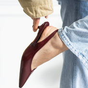 Vaghessa Alvara Bordo Slingback Arka Açık Lastikli