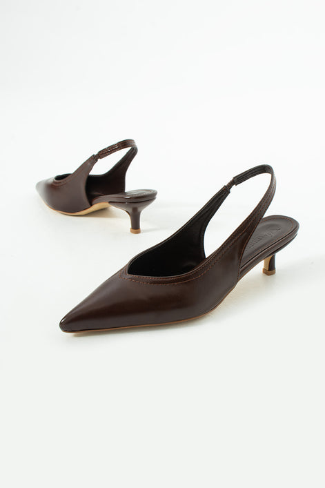 Vaghessa Alvara Kahverengi Slingback Arka Açık Lastikli