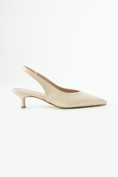 Vaghessa Alvara Bej Slingback Arka Açık Lastikli