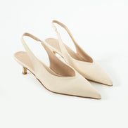 Vaghessa Alvara Bej Slingback Arka Açık Lastikli