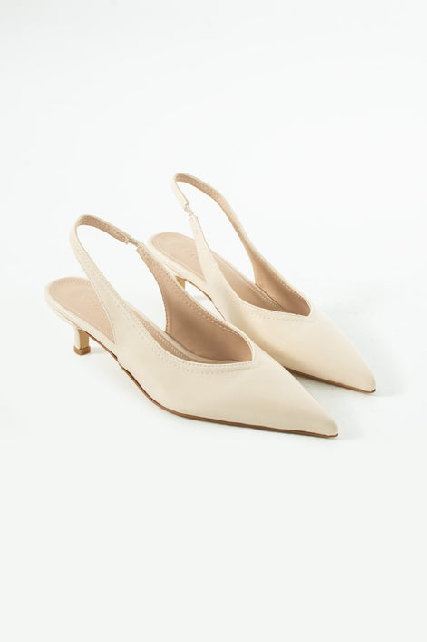 Vaghessa Alvara Bej Slingback Arka Açık Lastikli
