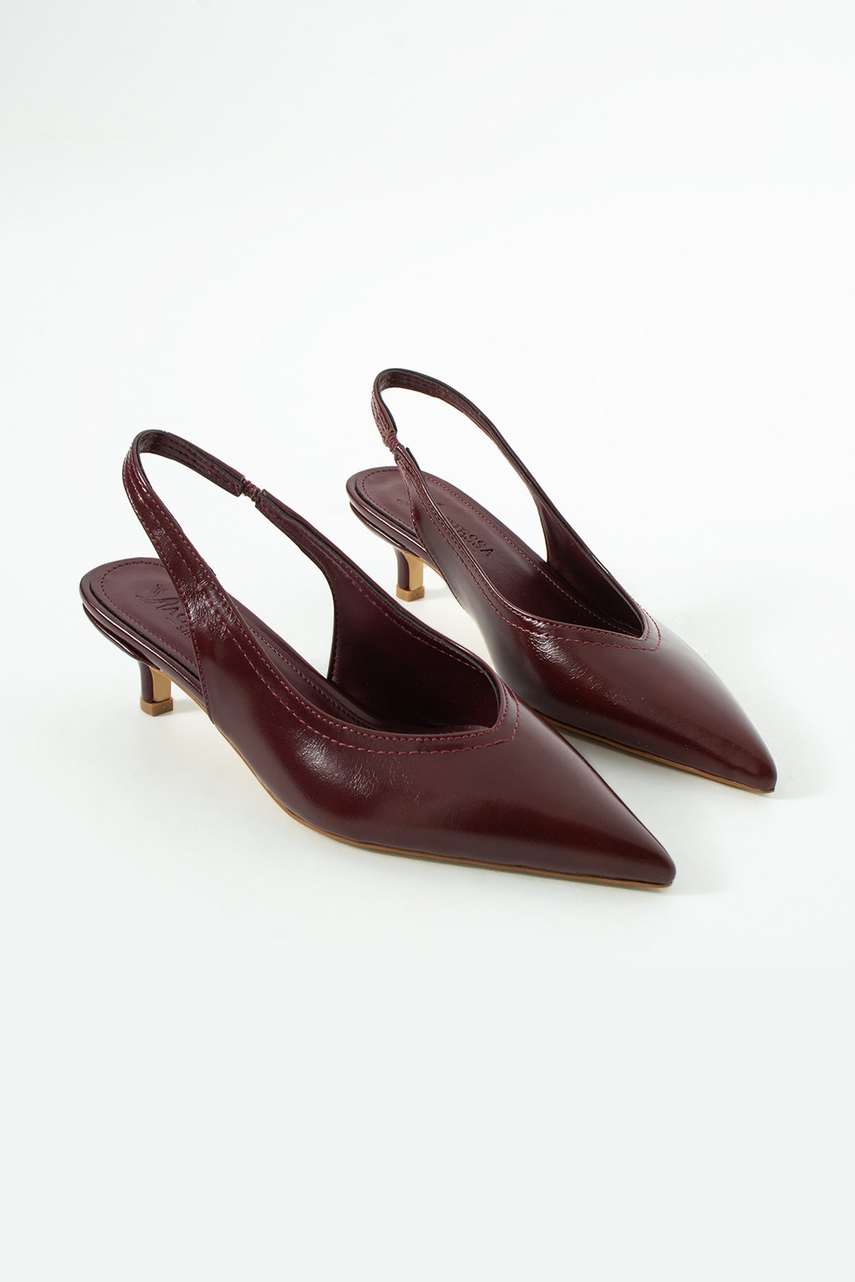 Vaghessa Alvara Bordo Slingback Arka Açık Lastikli