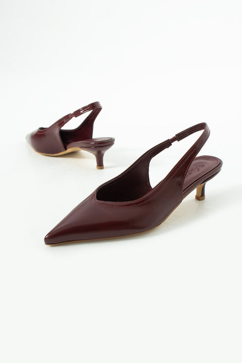 Vaghessa Alvara Bordo Slingback Arka Açık Lastikli