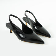 Vaghessa Alvara Siyah Slingback Arka Açık Lastikli