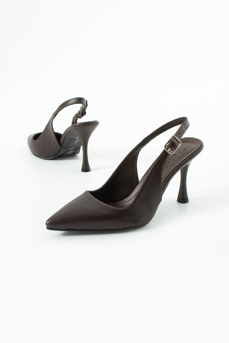 Vaghessa Elysia Kahverengi Arka Açık Slingback