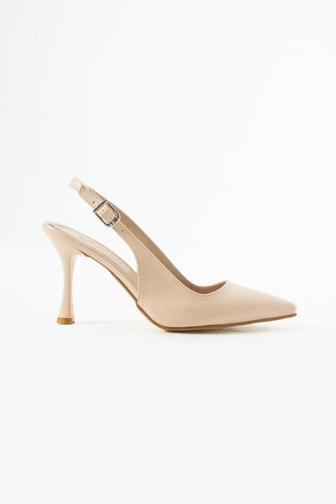 Vaghessa Elysia Bej Arka Açık Slingback