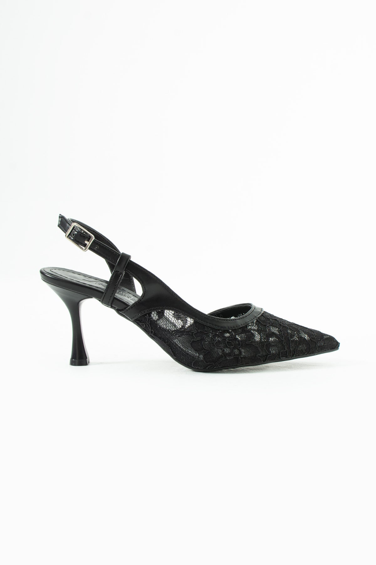 Vaghessa Nerina Siyah Dantelli Slingback