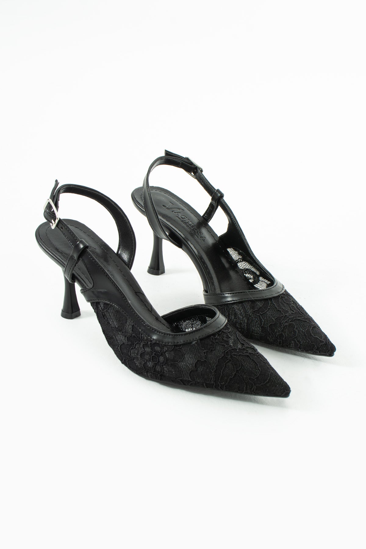 Vaghessa Nerina Siyah Dantelli Slingback