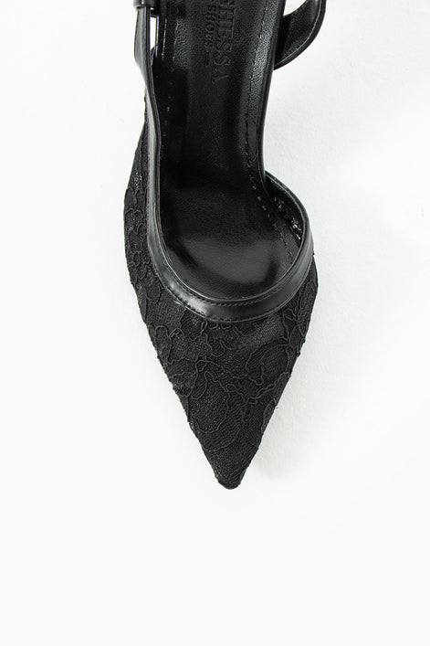 Vaghessa Nerina Siyah Dantelli Slingback