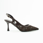 Vaghessa Nerina Kahverengi Dantelli Slingback
