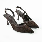 Vaghessa Nerina Kahverengi Dantelli Slingback