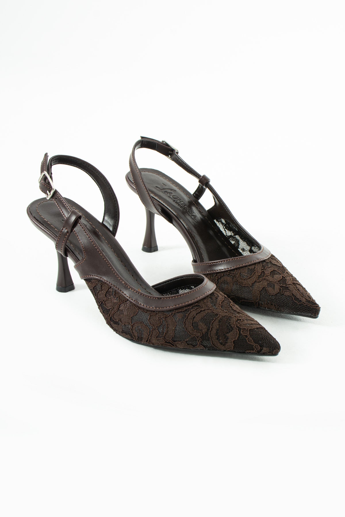 Vaghessa Nerina Kahverengi Dantelli Slingback