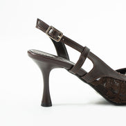 Vaghessa Nerina Kahverengi Dantelli Slingback