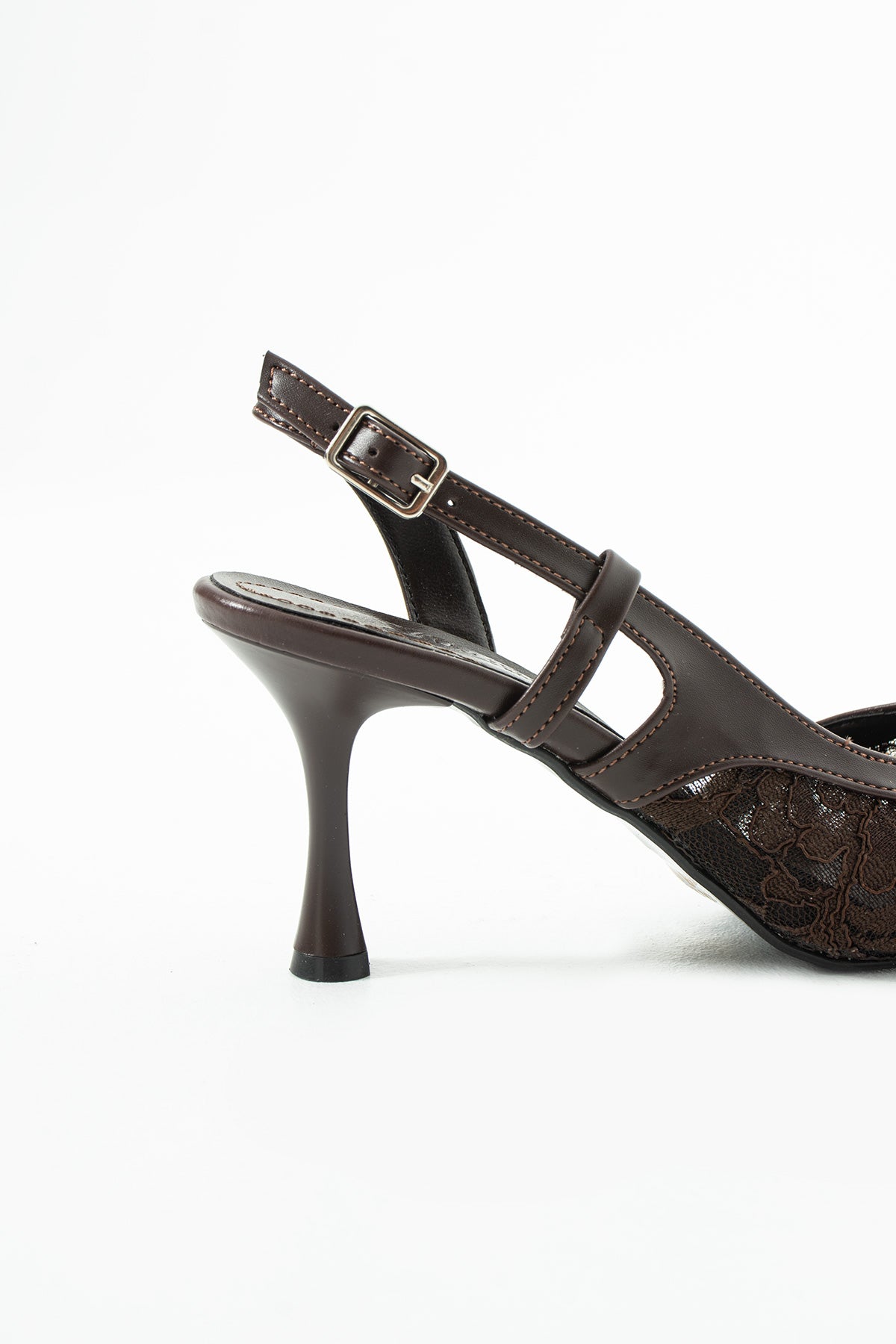 Vaghessa Nerina Kahverengi Dantelli Slingback