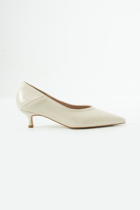 Vaghessa Civetta Bej Alçak Stiletto