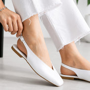 Vaghessa Lumira Beyaz Slingback Babet