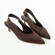 Vaghessa Zenya Bordo Arka Açık Kalın Lastikli Slingback