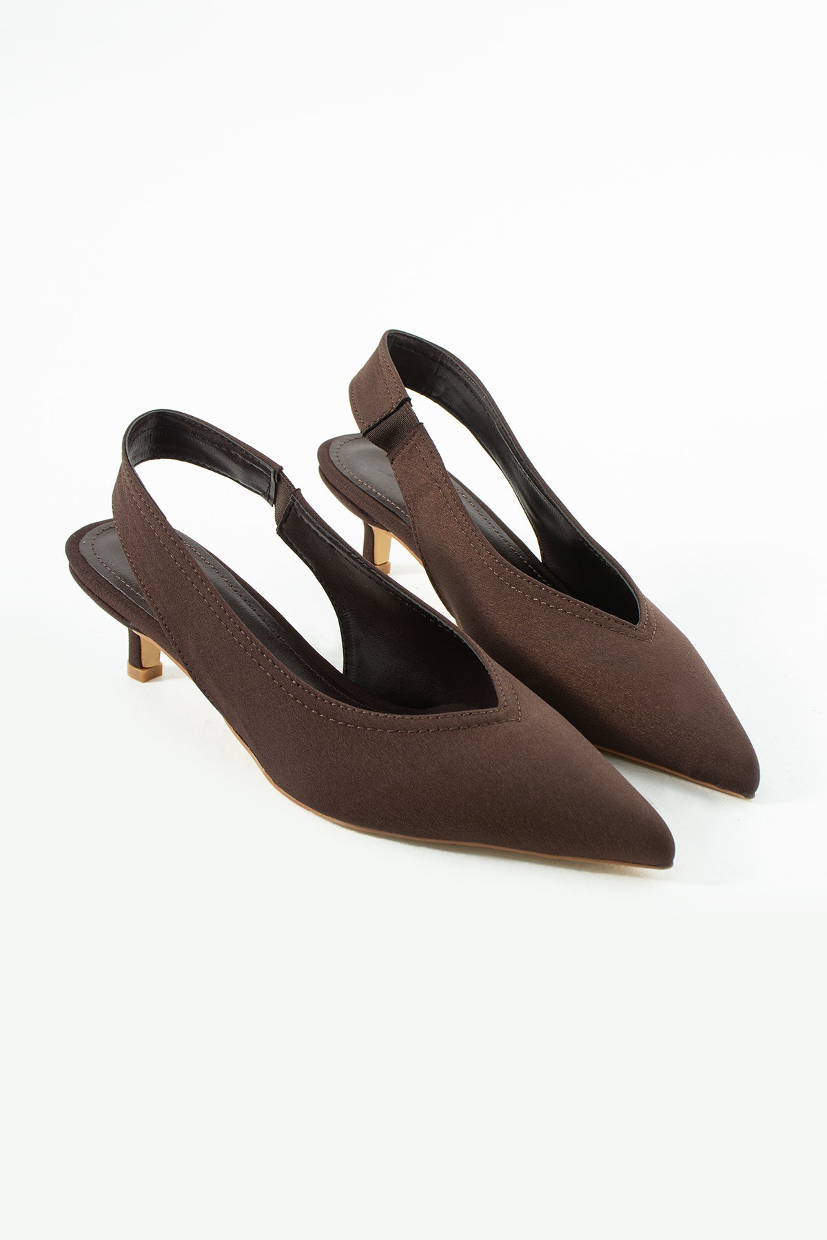 Vaghessa Zenya Bordo Arka Açık Kalın Lastikli Slingback