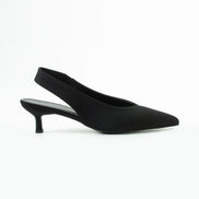 Vaghessa Zenya Siyah Arka Açık Kalın Lastikli Slingback