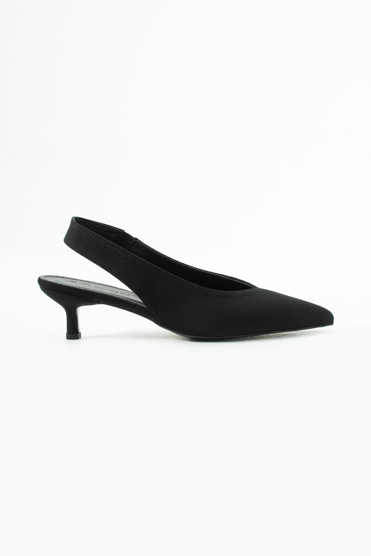 Vaghessa Zenya Siyah Arka Açık Kalın Lastikli Slingback