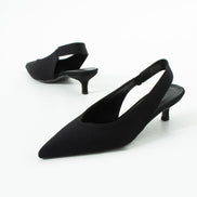 Vaghessa Zenya Siyah Arka Açık Kalın Lastikli Slingback