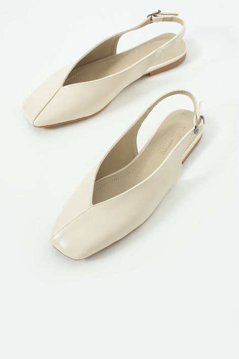 Vaghessa Lumira Bej Slingback Babet