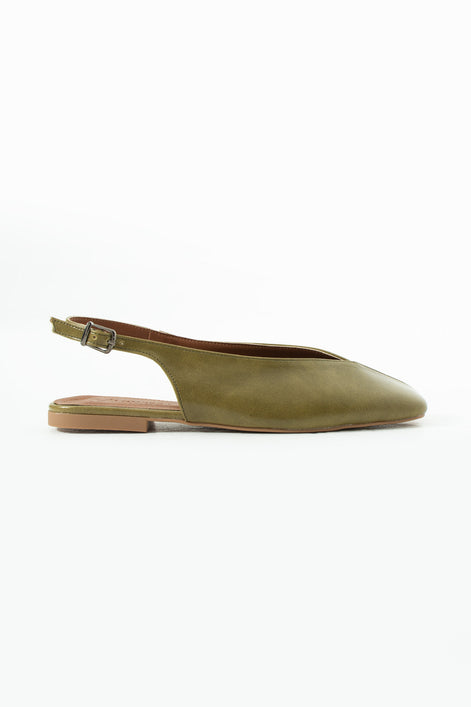 Vaghessa Lumira Haki (Yeşil) Slingback Babet