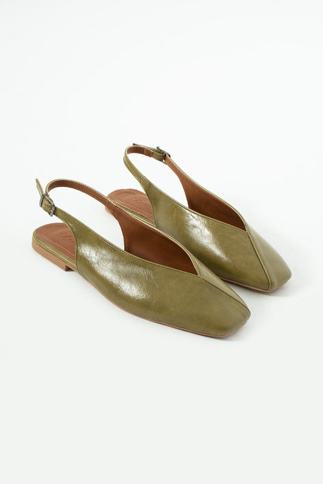 Vaghessa Lumira Haki (Yeşil) Slingback Babet