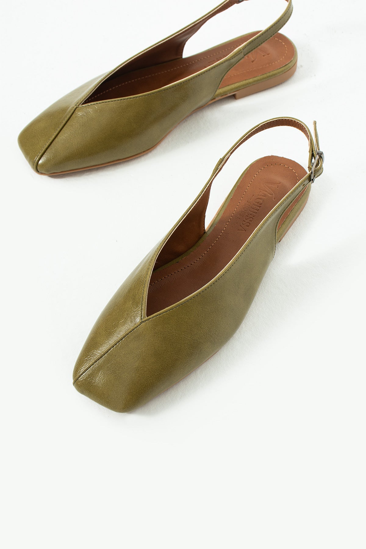 Vaghessa Lumira Haki (Yeşil) Slingback Babet