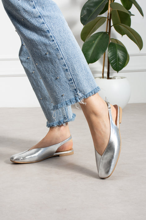 Vaghessa Lumira Gümüş (SİLVER) Slingback Babet