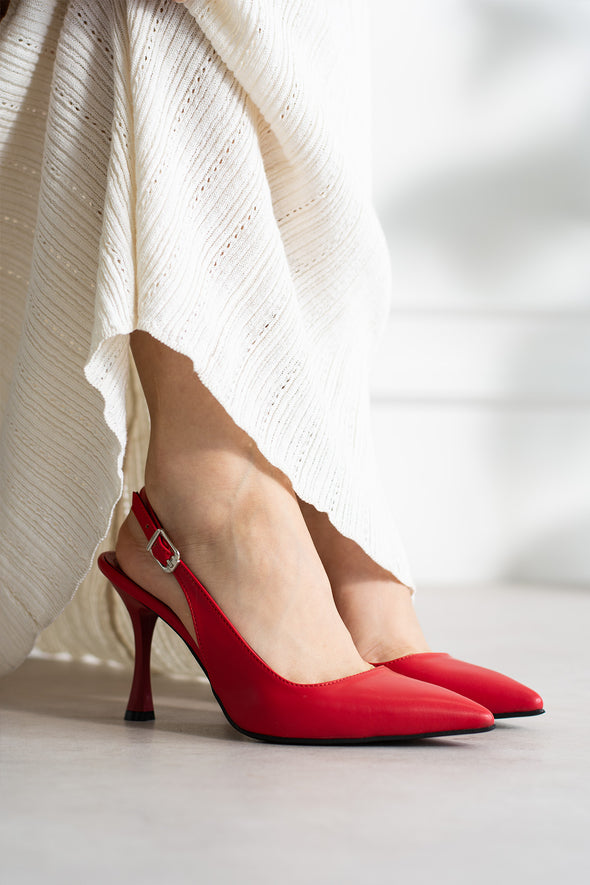Vaghessa Elysia Kırmızı Arka Açık Slingback