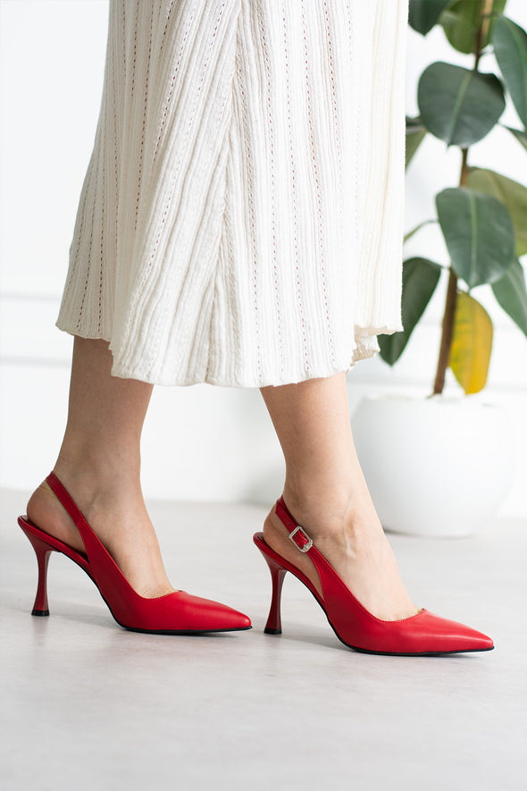 Vaghessa Elysia Kırmızı Arka Açık Slingback