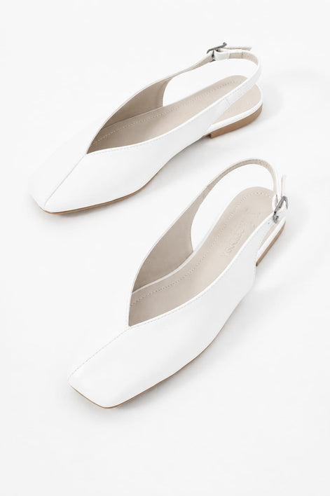 Vaghessa Lumira Beyaz Slingback Babet