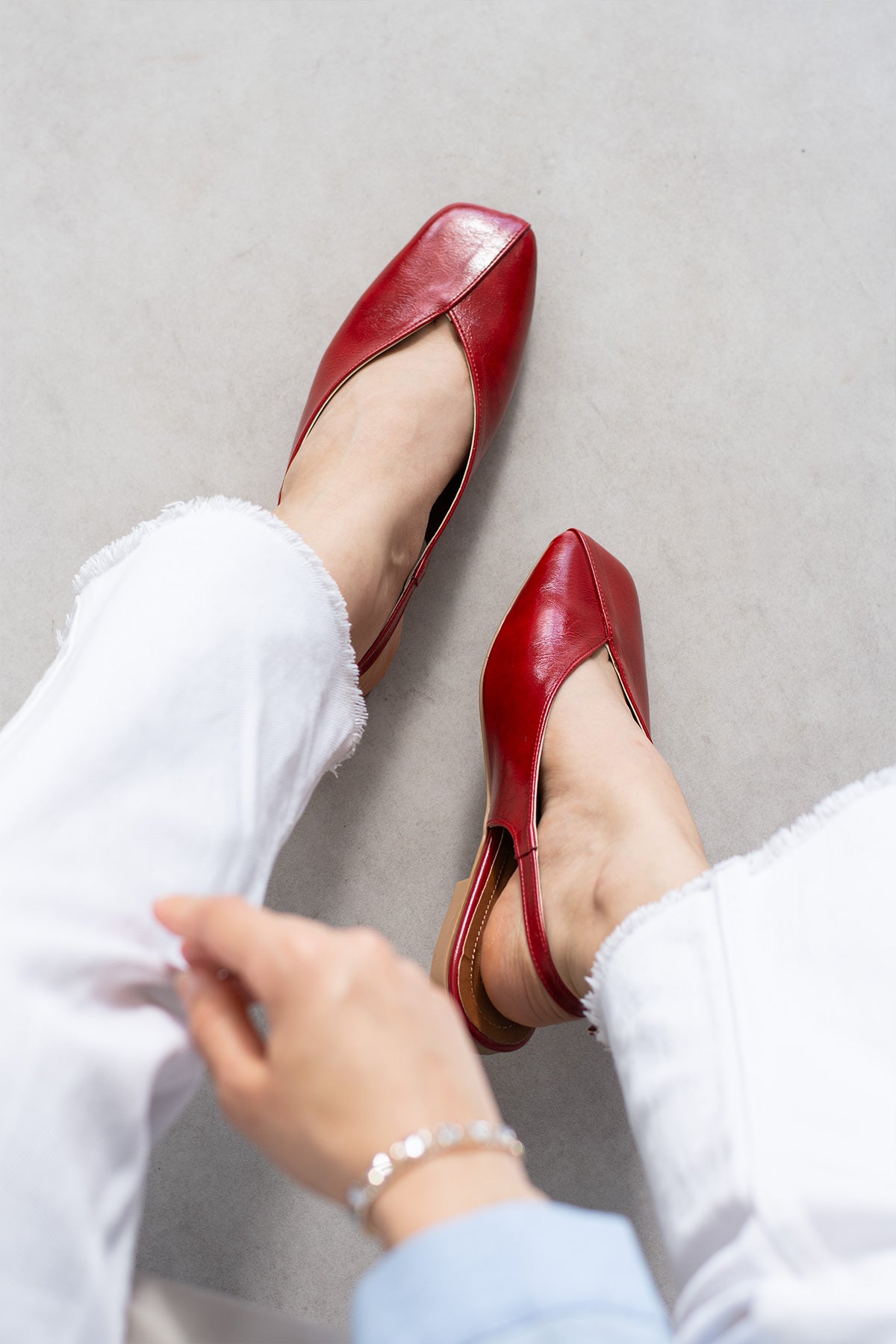 Vaghessa Lumira Kırmızı Slingback Babet
