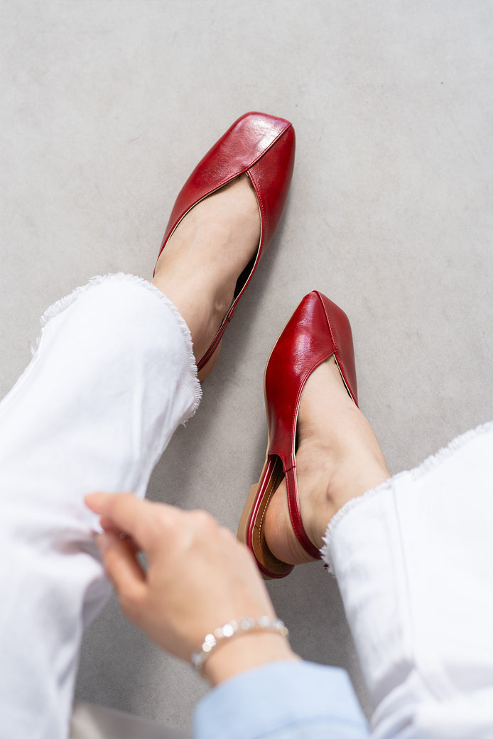 Vaghessa Lumira Kırmızı Slingback Babet