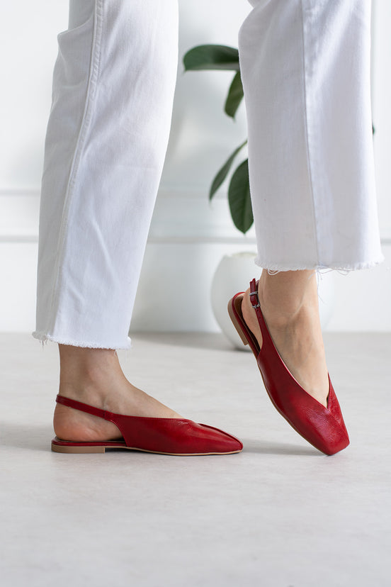 Vaghessa Lumira Kırmızı Slingback Babet