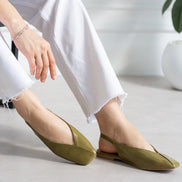 Vaghessa Lumira Haki (Yeşil) Slingback Babet