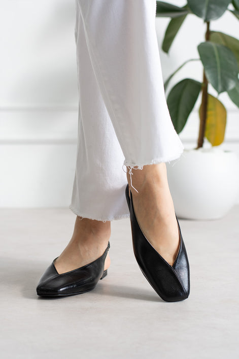 Vaghessa Lumira Siyah Slingback Babet