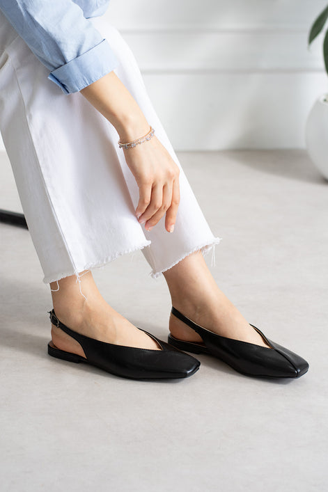 Vaghessa Lumira Siyah Slingback Babet