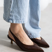 Vaghessa Alvara Kahverengi Slingback Arka Açık Lastikli