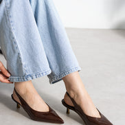 Vaghessa Alvara Kahverengi Slingback Arka Açık Lastikli